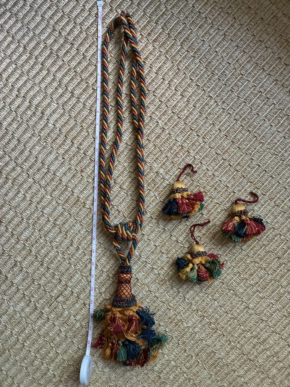 Italian Tassel Curtain Tieback & Matching Pom Poms